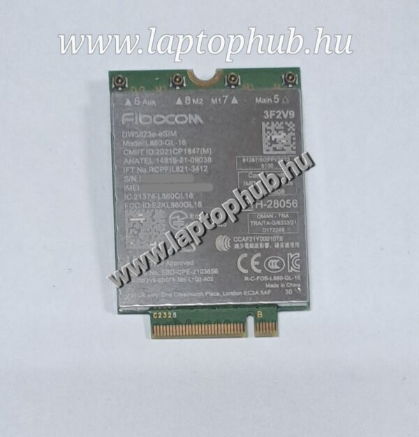 Dell DW5823e 4G LTE WWAN kártya e-SIM 3F2V9